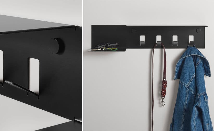 hall pass wall shelf with hooks
