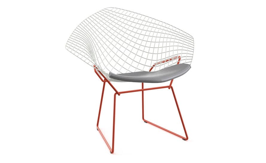 bertoia small diamond chair two tone with seat cushion