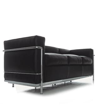 le corbusier lc2 3 seat sofa