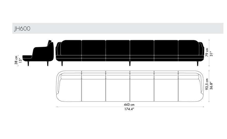 lune 6 seat sofa