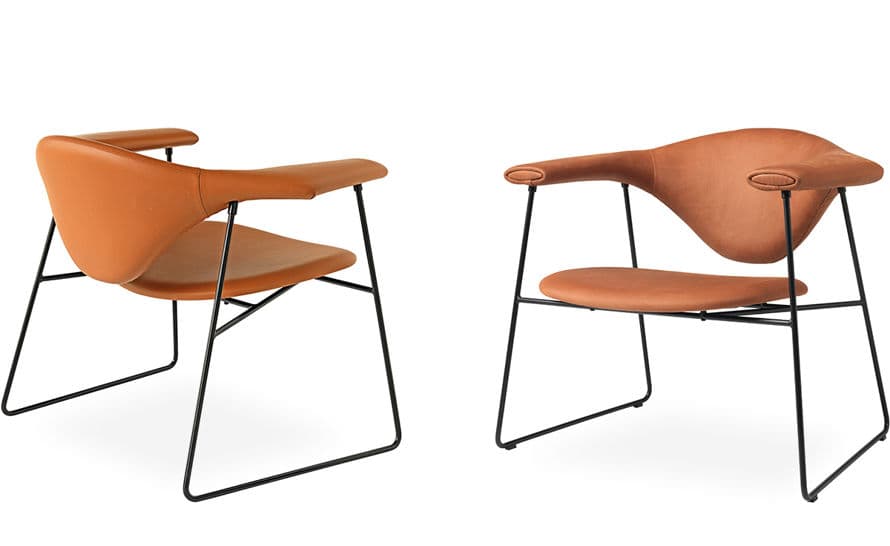 masculo lounge chair with sled base