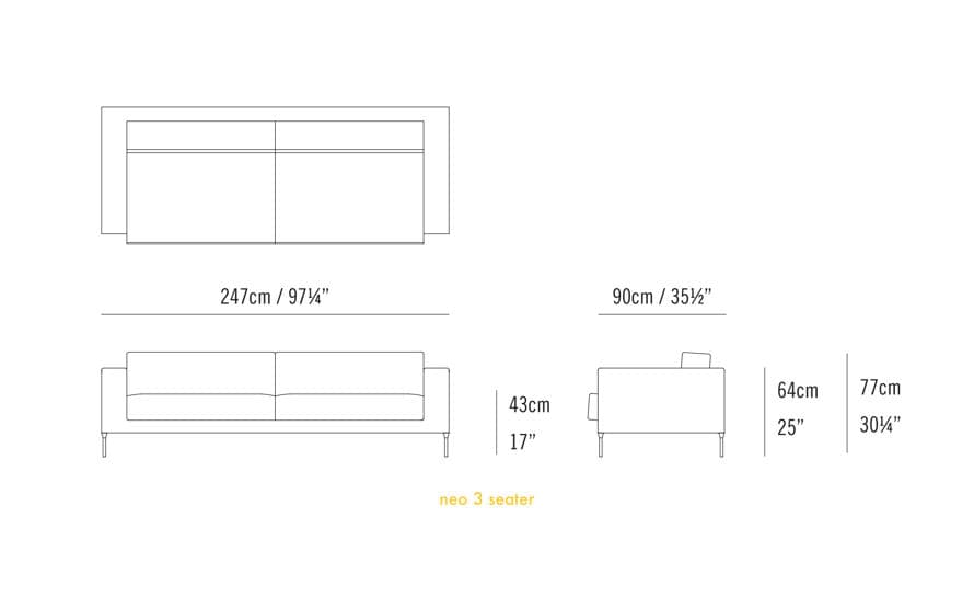 neo 3 seat sofa