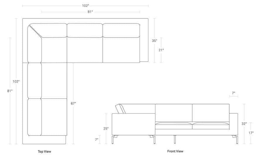 new standard small sectional sofa