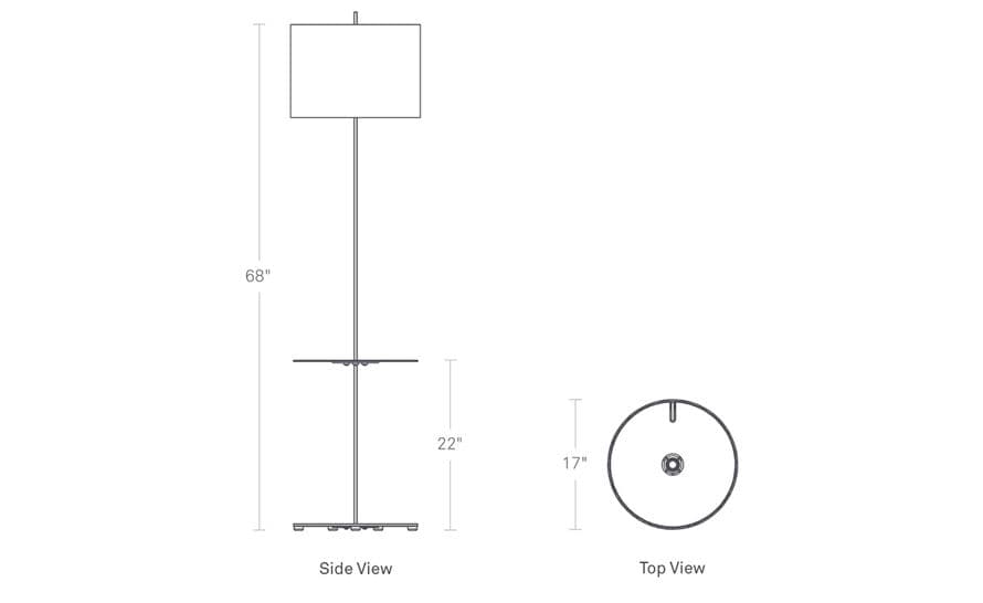 note floor lamp with table