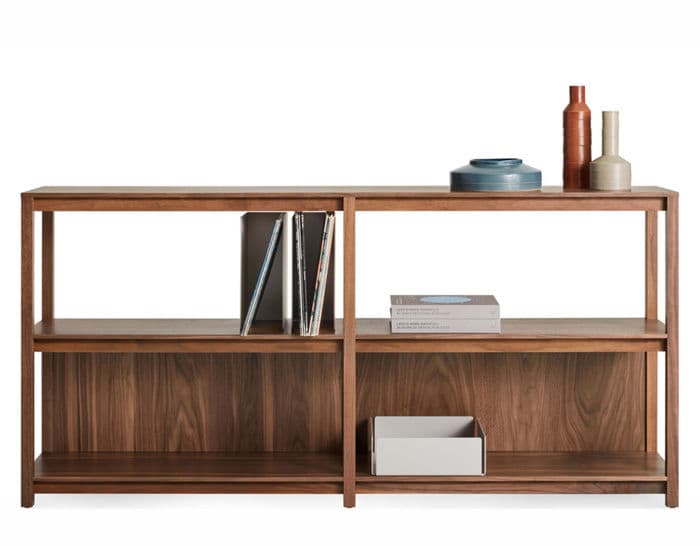 open plan large low bookcase