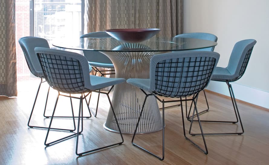 platner nickel dining table