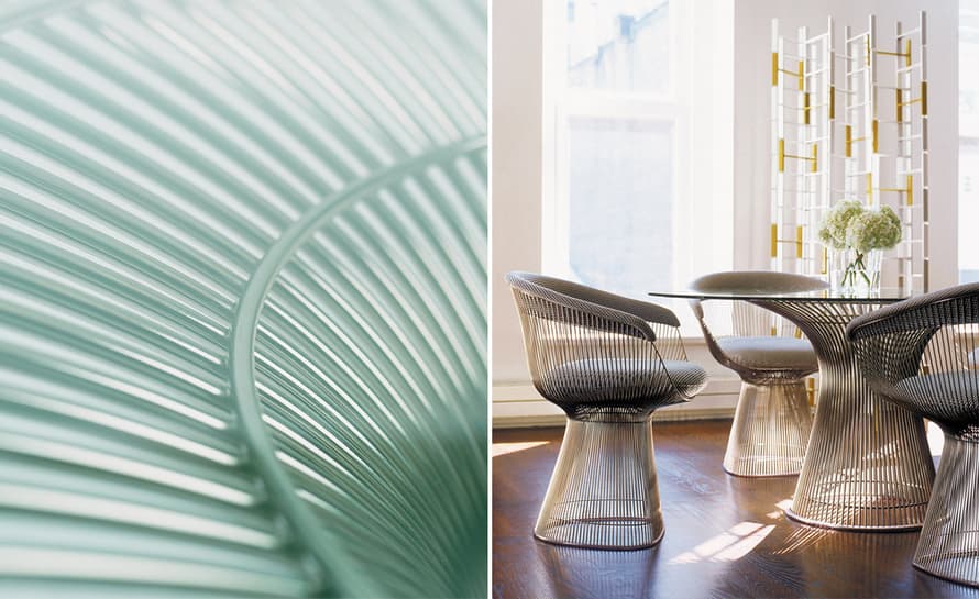 platner nickel dining table