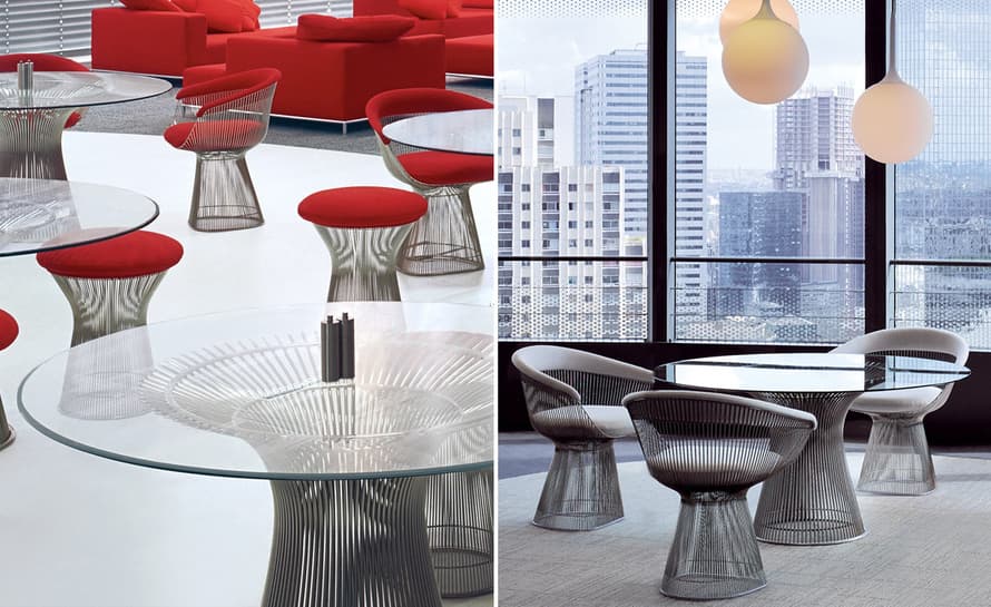 platner nickel dining table