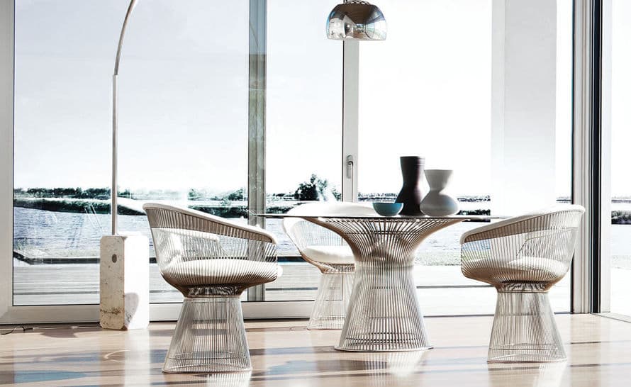 platner nickel dining table