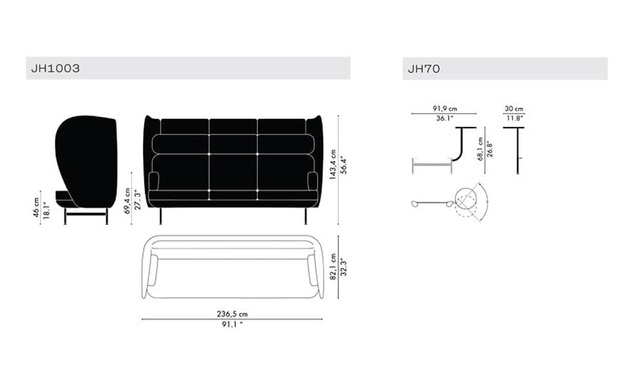 plenum three seat sofa
