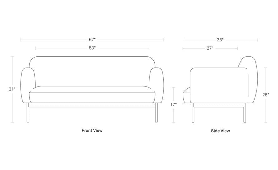 puff puff 67 inch sofa
