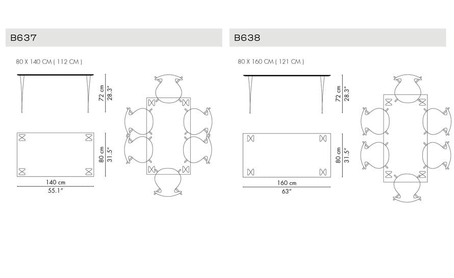 rectangular span leg table 55.1" – thumbnail image #4