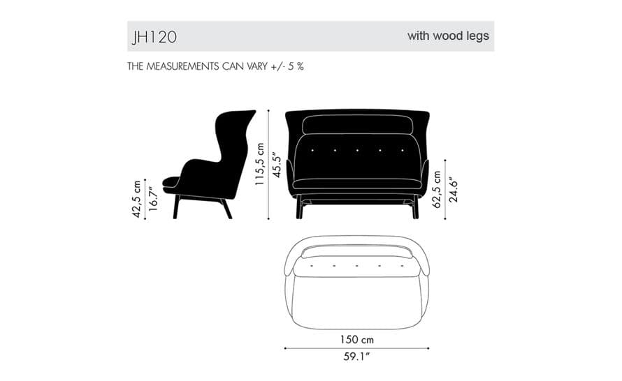 ro sofa with wood base