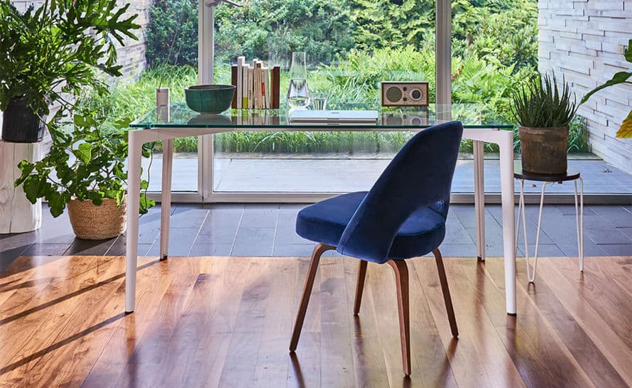 saarinen executive side chair with wood legs – thumbnail image #8