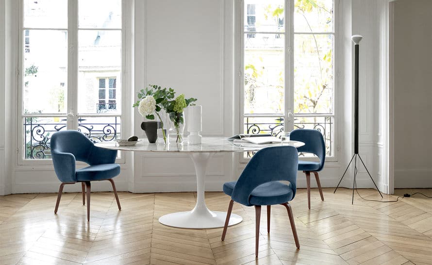 saarinen executive side chair with wood legs – thumbnail image #4