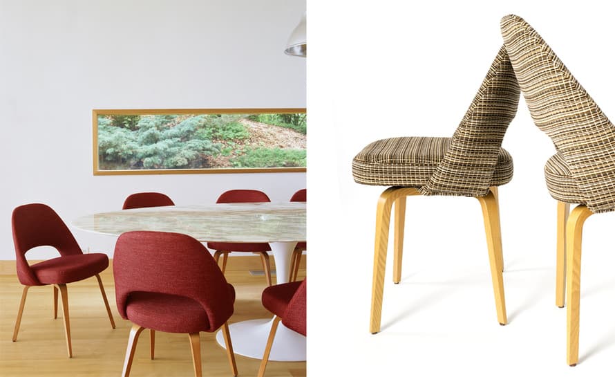 saarinen executive side chair with wood legs – thumbnail image #5