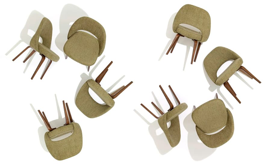 saarinen executive side chair with wood legs – thumbnail image #6