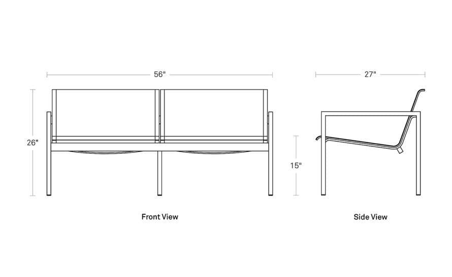 skiff outdoor 2 seat sofa – thumbnail image #11