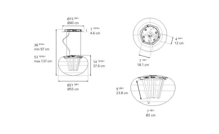 spectral suspension lamp
