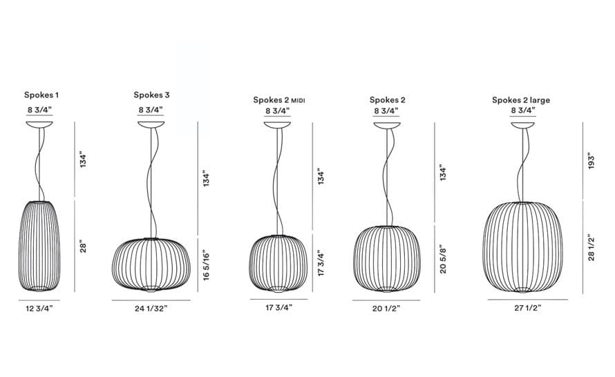 spokes led suspension lamp