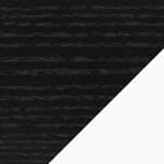 71" width - black stained oak shelves / white supports