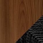 walnut, lacquer / black papercord seat