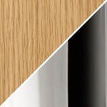 oak top - blonde M71 finish / polished stainless steel base