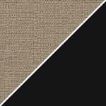 beige seat cushion & 3 main back cushions / black frame