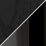 63" width - brown/black ash veneer shelves / black brass frame