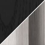82" width - brown/black ash veneer shelves / satin stainless steel frame