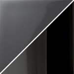 82" width - smoke glass shelves / black brass frame