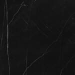 platner nickel dining table / satin finish nero marquina marble top: black