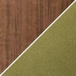 walnut back / loden green velvet seat