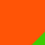 orange glossy with green tips