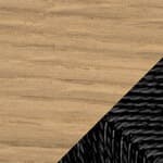 black papercord / oak, clear lacquered