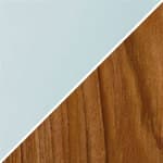 natural teak base / glass top
