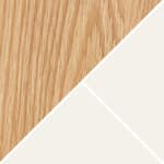 oak veneer top / white column / white foot