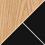 oak veneer top / black column / black foot