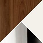 walnut veneer top / white column / polished foot