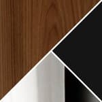 walnut veneer top / black column / polished foot