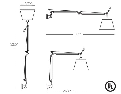 tolomeo wall lamp with shade