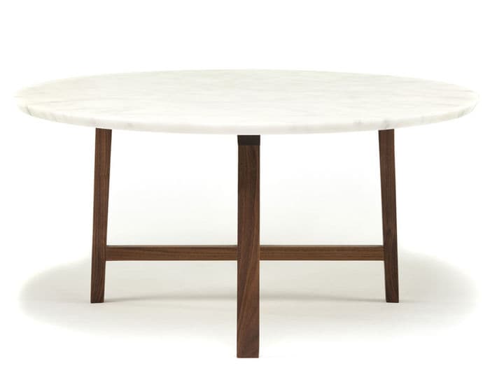 trio round coffee table with marble top 754mm