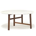 trio round coffee table with marble top 754mm