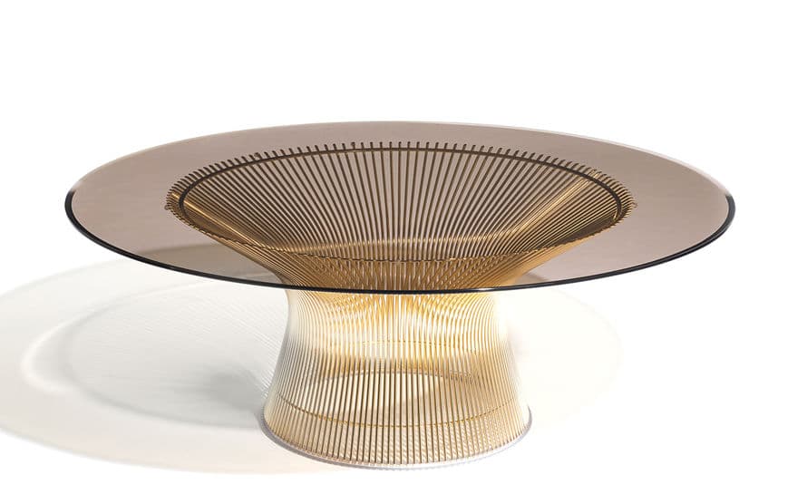 platner gold plated coffee table 36" dia.