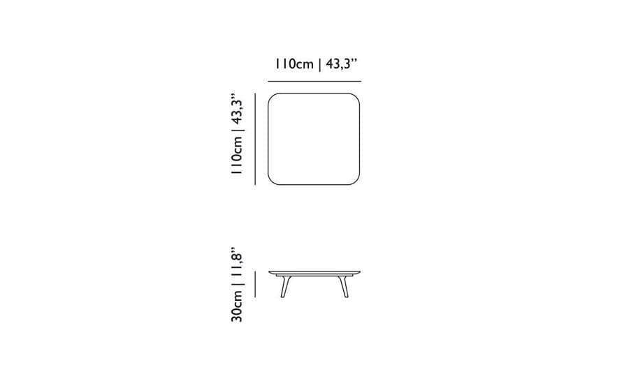 zio square coffee table 110
