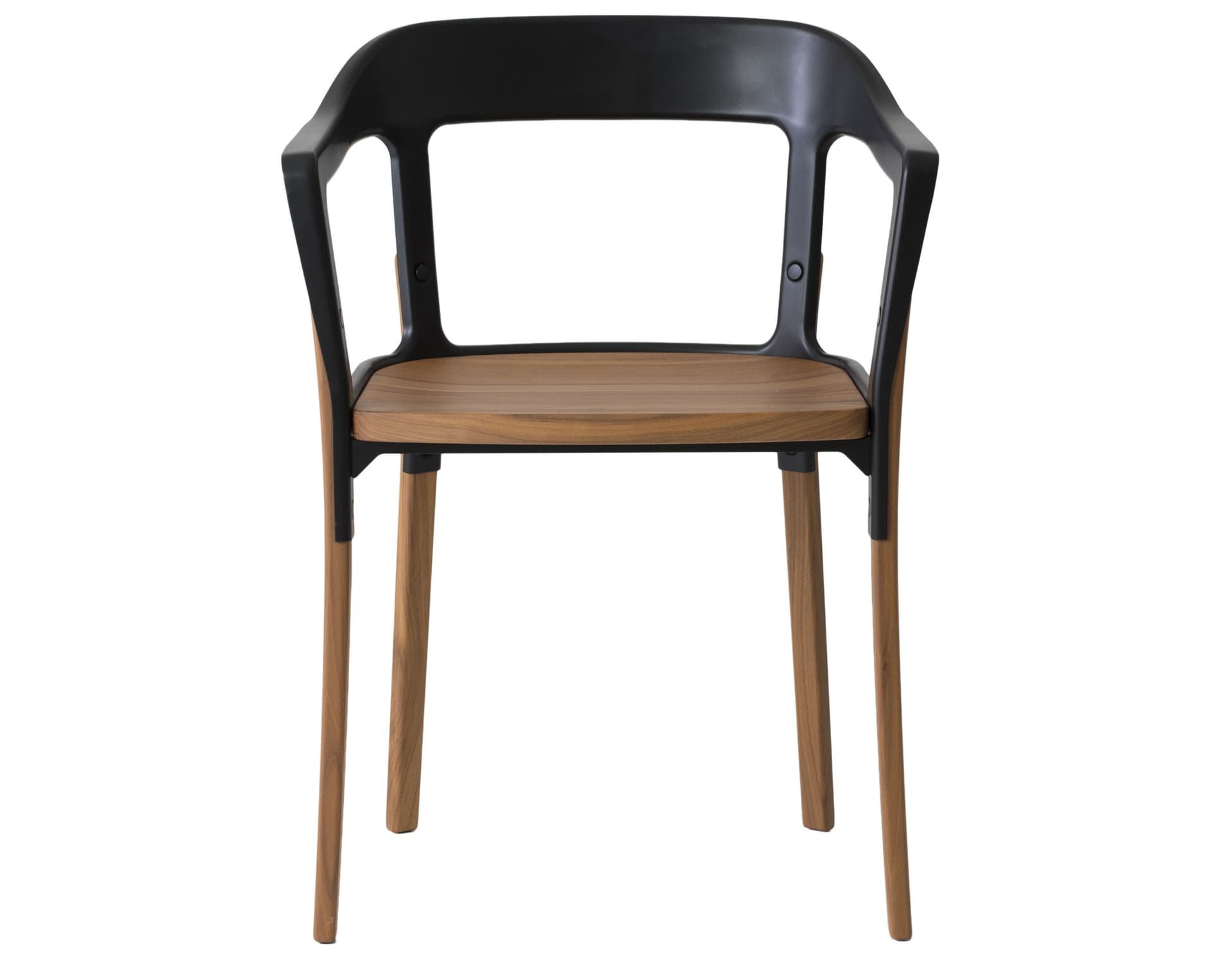 magis steelwood armchair / walnut seat & legs / black back