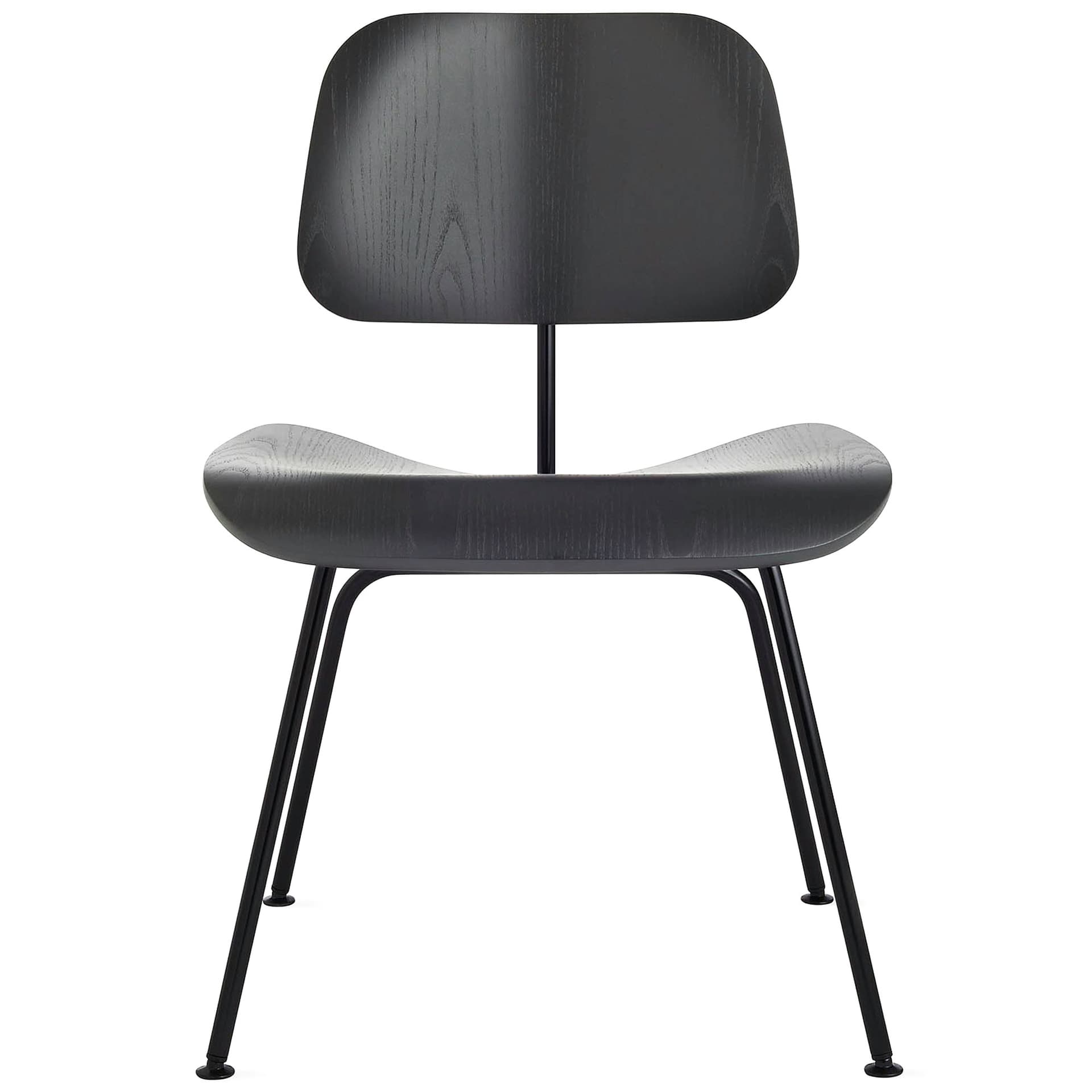 eames molded plywood dining chair dcm / ebony stained ash veneer / black base