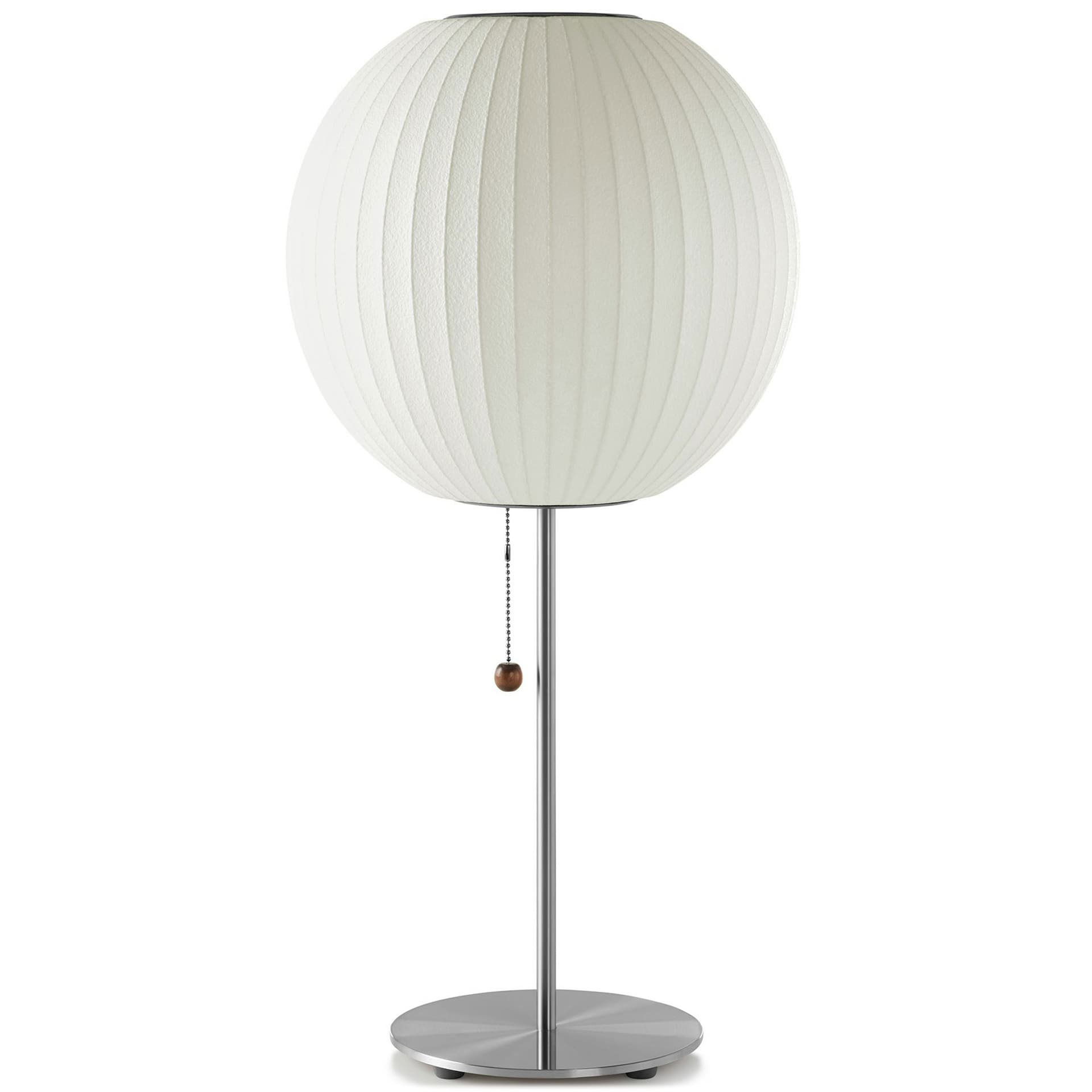 nelson lotus table lamp / ball / brushed nickel base