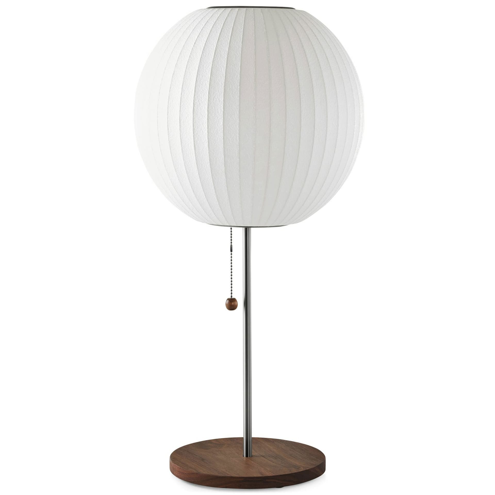 nelson lotus table lamp / ball / walnut base