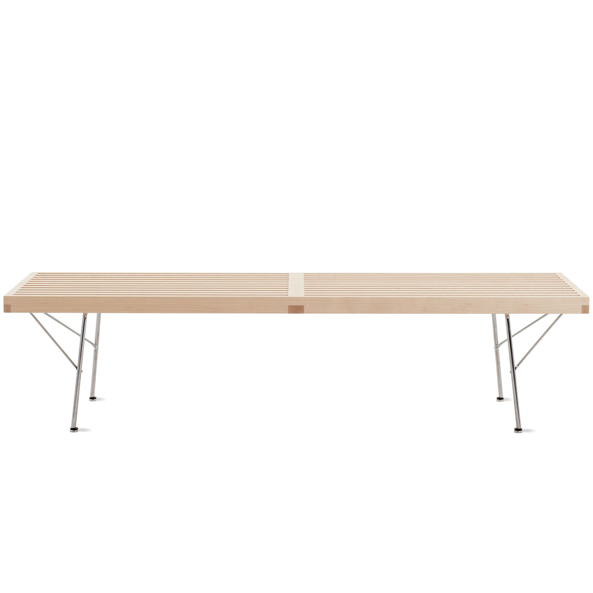 george nelson platform bench with metal base / 60" / natural maple slats